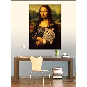 Kanvas Tablo Mona Lisa Ve Kedi 70x100 cm