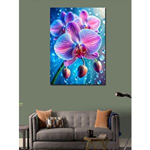 Kanvas Tablo Mor Çiçekler 70x100 cm