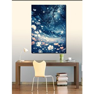 Kanvas Tablo Yıldızlar Ve Çiçekler 70x100 cm