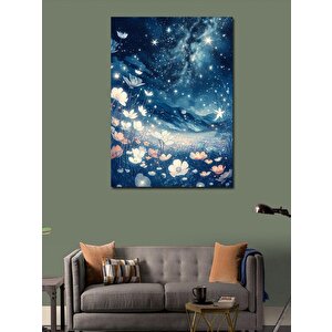 Kanvas Tablo Yıldızlar Ve Çiçekler 70x100 cm