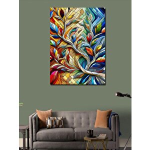 Kanvas Tablo Soyut Renkli  Çiçekler 100x140 cm