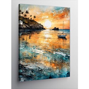 Kanvas Tablo Kumsaldaki Tekne 100x140 cm