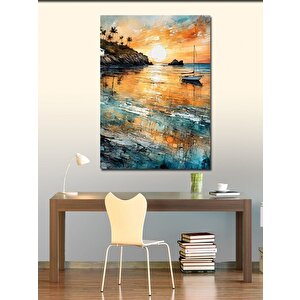 Kanvas Tablo Kumsaldaki Tekne 100x140 cm