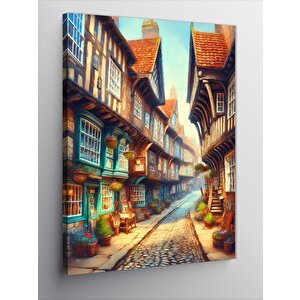 Kanvas Tablo Retro Evler 70x100 cm