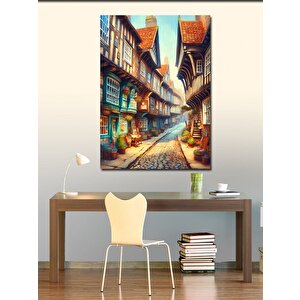 Kanvas Tablo Retro Evler 70x100 cm