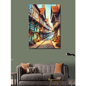 Kanvas Tablo Retro Evler 70x100 cm