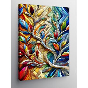 Kanvas Tablo Soyut Renkli  Çiçekler 70x100 cm