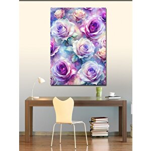 Kanvas Tablo Mor Beyaz Güller 70x100 cm