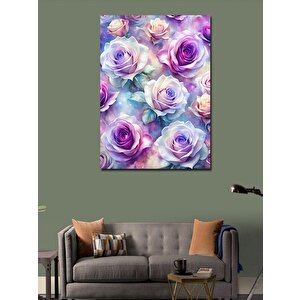 Kanvas Tablo Mor Beyaz Güller 70x100 cm
