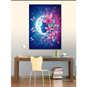 Kanvas Tablo Çiçekler Ve Kadın 100x140 cm