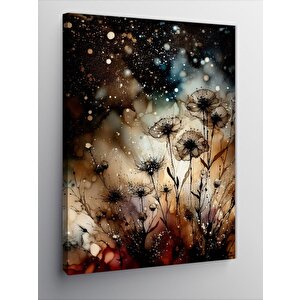 Kanvas Tablo Beyaz Çiçekler Ve Damlalar 70x100 cm