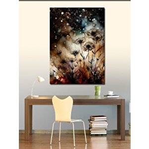 Kanvas Tablo Beyaz Çiçekler Ve Damlalar 70x100 cm