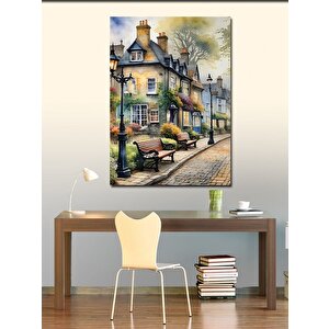 Kanvas Tablo Banklar Ve Evler 70x100 cm