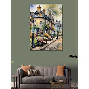 Kanvas Tablo Banklar Ve Evler 70x100 cm