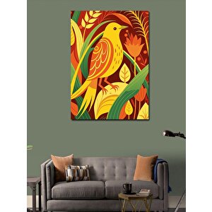 Kanvas Tablo Sarı Kuş Ve Çiçekler 70x100 cm
