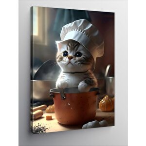 Kanvas Tablo Aşçı Kedi 100x140 cm