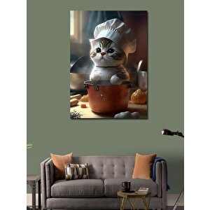 Kanvas Tablo Aşçı Kedi 100x140 cm