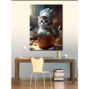 Kanvas Tablo Aşçı Kedi