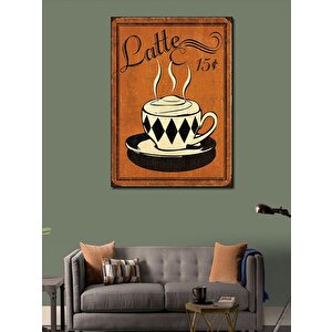 Kanvas Tablo Latte Kahve Temalı 100x140 cm