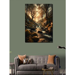 Kanvas Tablo Orman Ve Göl 100x140 cm