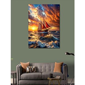 Kanvas Tablo Denizdeki Yelkenli Tekne 70x100 cm