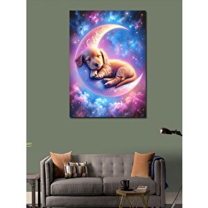 Kanvas Tablo Hilal Ve Yavru Köpek 70x100 cm