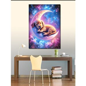 Kanvas Tablo Hilal Ve Yavru Köpek