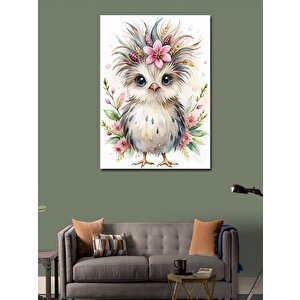 Kanvas Tablo Çiçekli Kuş 70x100 cm