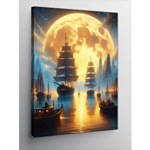 Kanvas Tablo Dolunay Veya Kendi Gemiler 100x140 cm