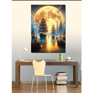 Kanvas Tablo Dolunay Veya Kendi Gemiler 100x140 cm