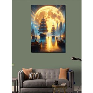 Kanvas Tablo Dolunay Veya Kendi Gemiler 100x140 cm