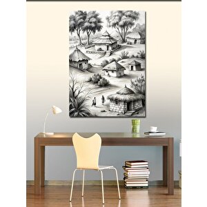 Kanvas Tablo Afrikadaki Evler 70x100 cm
