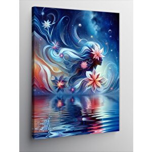 Kanvas Tablo Soyut Kadın Ve Çiçekeler 70x100 cm