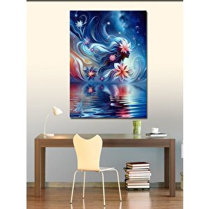 Kanvas Tablo Soyut Kadın Ve Çiçekeler 70x100 cm