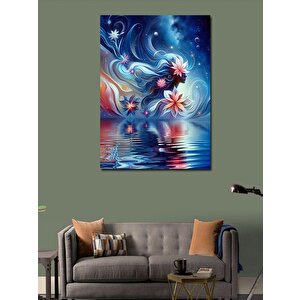 Kanvas Tablo Soyut Kadın Ve Çiçekeler 70x100 cm