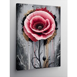 Kanvas Tablo Pembe Çiçek