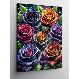 Kanvas Tablo Renkli Güller  100x140 cm