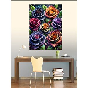 Kanvas Tablo Renkli Güller  100x140 cm