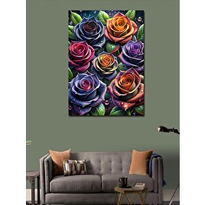 Kanvas Tablo Renkli Güller  100x140 cm