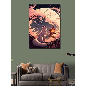 Kanvas Tablo Japon Evi Ve Tilki 100x140 cm