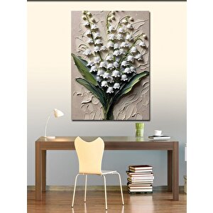 Kanvas Tablo Beyaz Çiçekler 70x100 cm