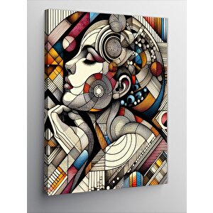 Kanvas Tablo Renkli Soyut Kadın 70x100 cm