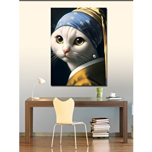 Kanvas Tablo Sevimli Beyaz Kedi