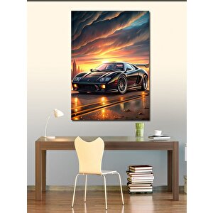 Kanvas Tablo Siyah Spor Araba 70x100 cm