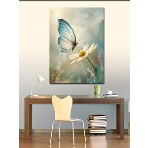 Kanvas Tablo Papatya Ve Kelebek 100x140 cm