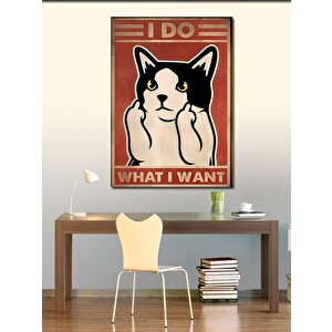 Kanvas Tablo Ne İstersem Yaparım Haylaz Kedi 100x140 cm