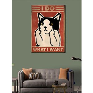 Kanvas Tablo Ne İstersem Yaparım Haylaz Kedi 100x140 cm