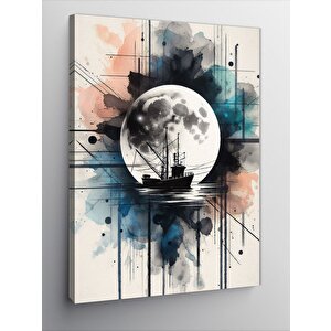 Kanvas Tablo Dolunay Ve Tekne 70x100 cm
