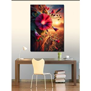 Kanvas Tablo Kırmızı Çiçekler 100x140 cm