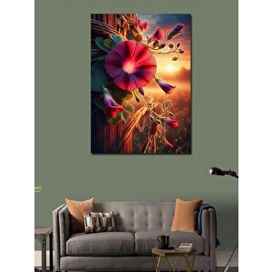 Kanvas Tablo Kırmızı Çiçekler 100x140 cm